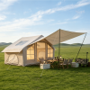 6.3m ² Inflatable Camping Tent with canopy , 4 Season Waterproof Windproof, Clear Skylight & 420D Oxford Waterproof, Air Tent with Mesh Windows/Doors