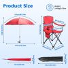 Camping Chair with Umbrella Lightweight Foldable Outdoor Chair with Cup Holder Detachable Sun Canopy Carrying Bag 330LBS Max Load for Beach Picnic Tra