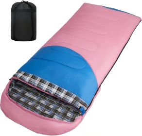 Big & Tall Flannel Outdoor Camping Sleeping Bag XXL (Color: Pink)